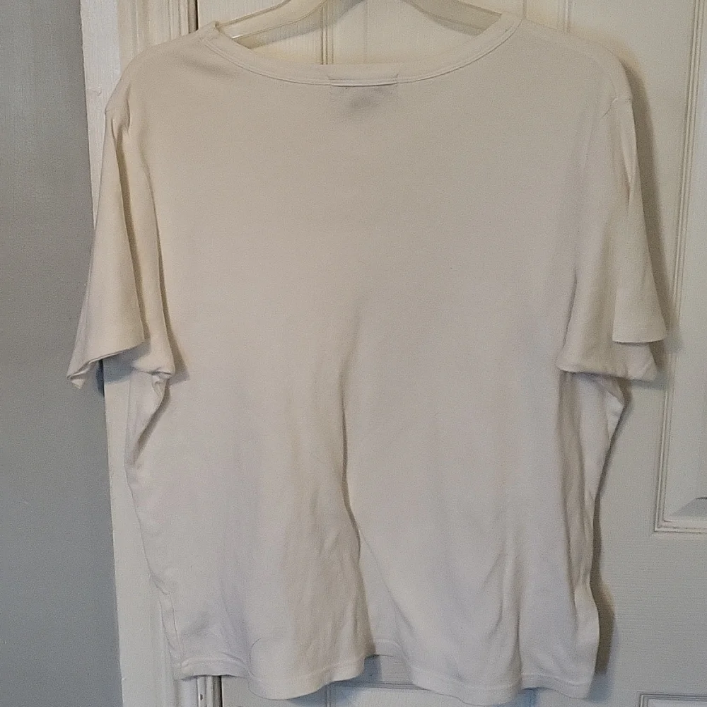 Eddie Bauer Women's Large White Short Sleeve Tee